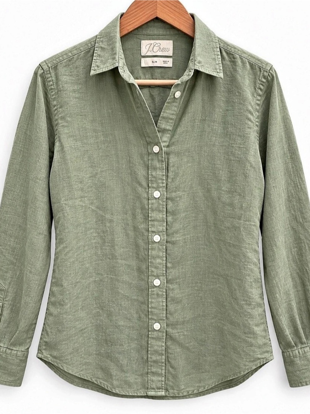J.Crew Women’s Baird McNutt Irish Linen Button Down Shirt Sage Green S